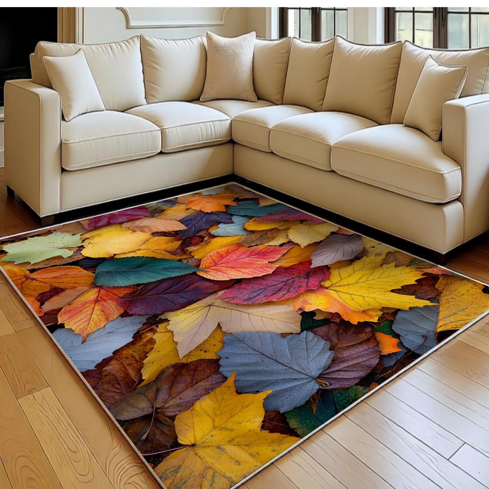 Tapis de chambre automne 60x90 cm jaune pour réchauffer le salon ou la salle de jeu