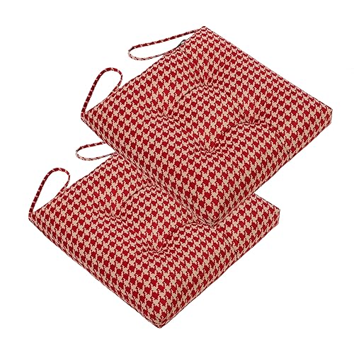 2-Pack Outdoor/Indoor Wicker Patio Seat Cushion Pad with Ties -