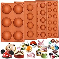 Vista 1 de FUNSHOWCASE Molde de silicona de medio círculo, molde para hornear bombe teacake, tamaño surtido, 4 en juego