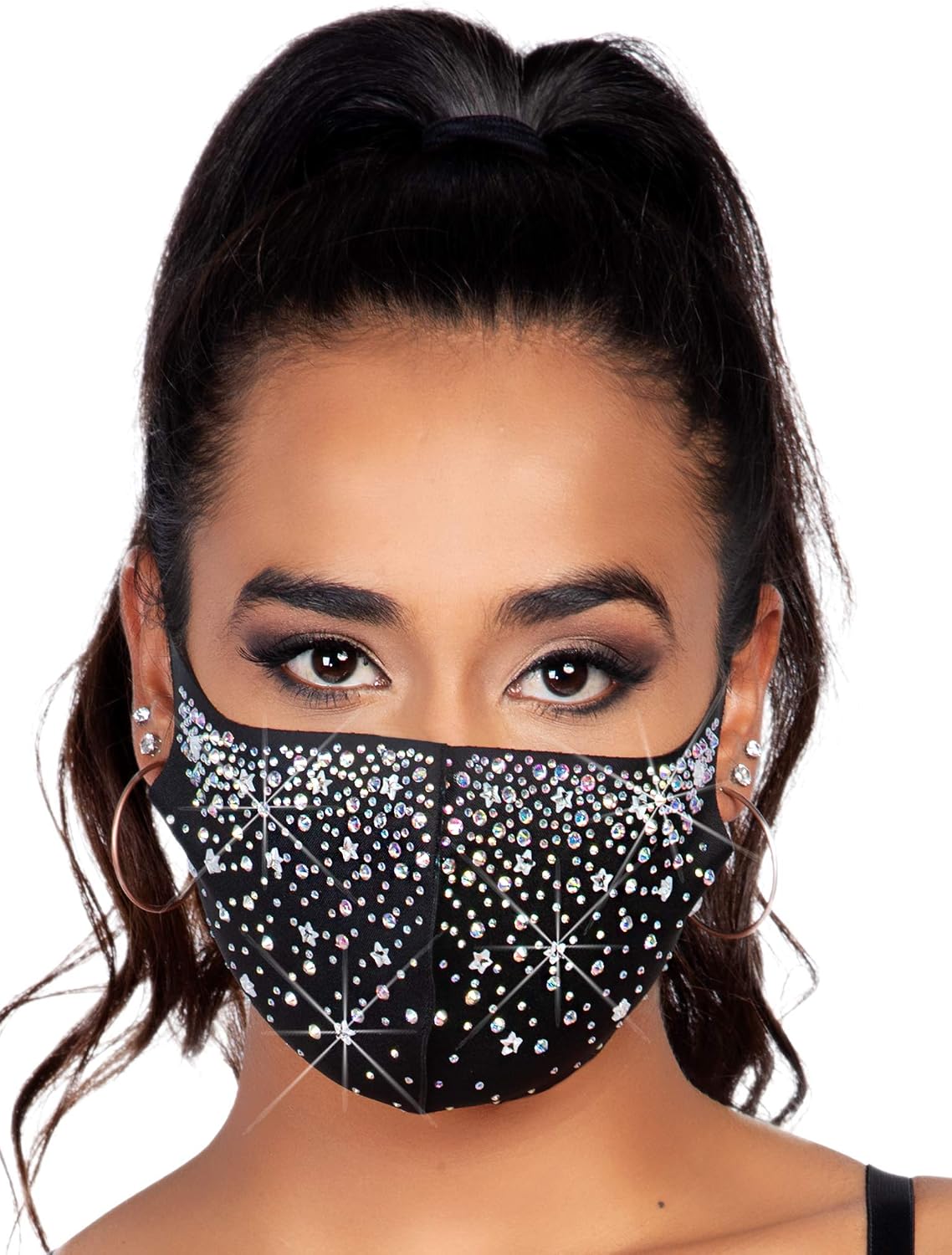 Leg Avenue Women's Rhinestone Fashionable Face Mask