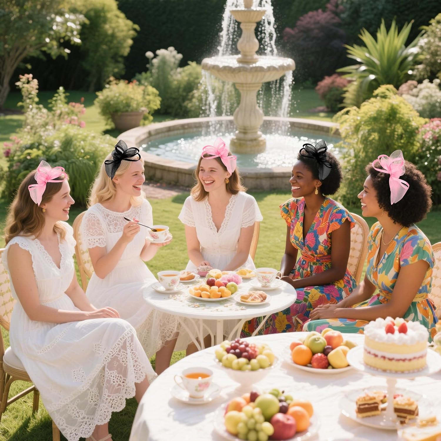 AMCAMI Fascinators Hats with Feather for Women 2026 Derby Hats Small Tea Party Hat with Headband - Image 6