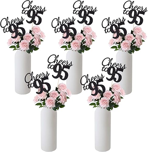 Miniatura 119 de Gexolenu Cheers to 40, paquete de 10 centros de mesa de cumpleaños de 40 cumpleaños con purpurina de color oro rosa de doble cara para mesas
