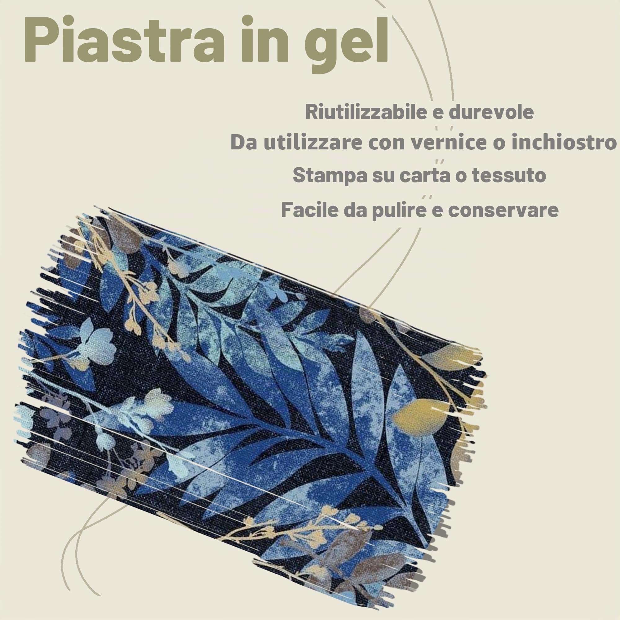 BuzzBright Kit di piastre per stampa in gel, set completo con piastra di gelatina da 12,7 x 17,8 cm, Brayer, carta da stampa e vernice acrilica