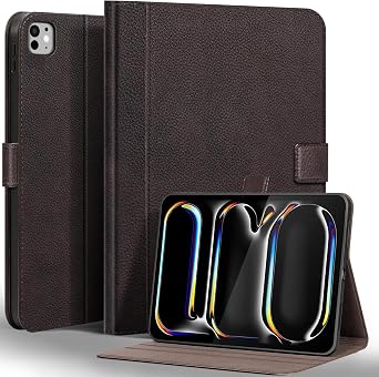 Gexmil Leather Case for iPad Pro 13 Inch M5/M4 2025/2024,Matte Brown