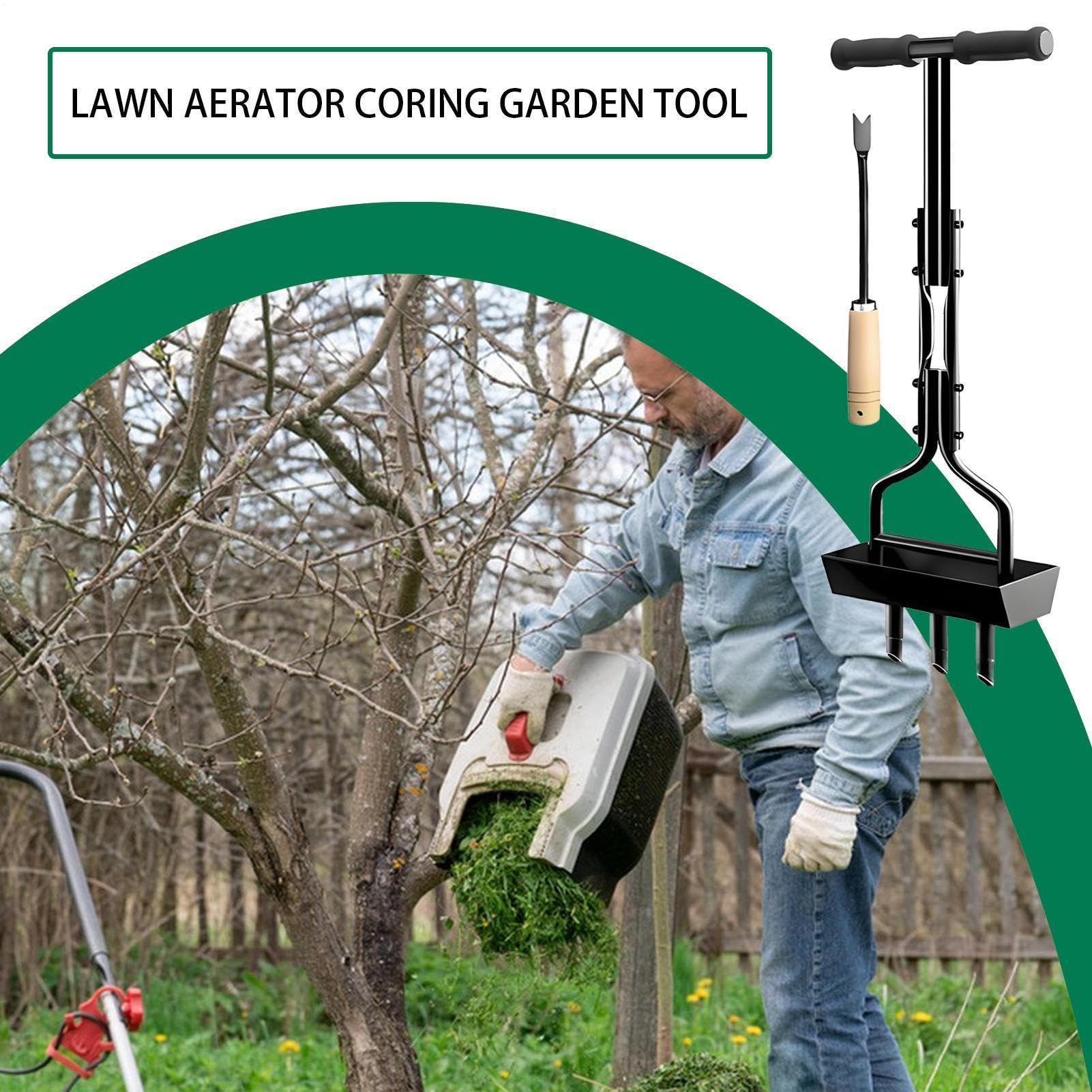 Aeratore Suolo Attrezzo dissodante, kit carotatura giardino | Ferro da giardino in metallo, attrezzatura per la cura del prato per appassionati, agricoltori