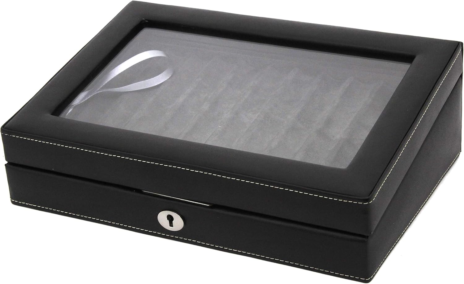 Tech Swiss TS0432BLK, 11 Pen Box Display Storage Black Leather