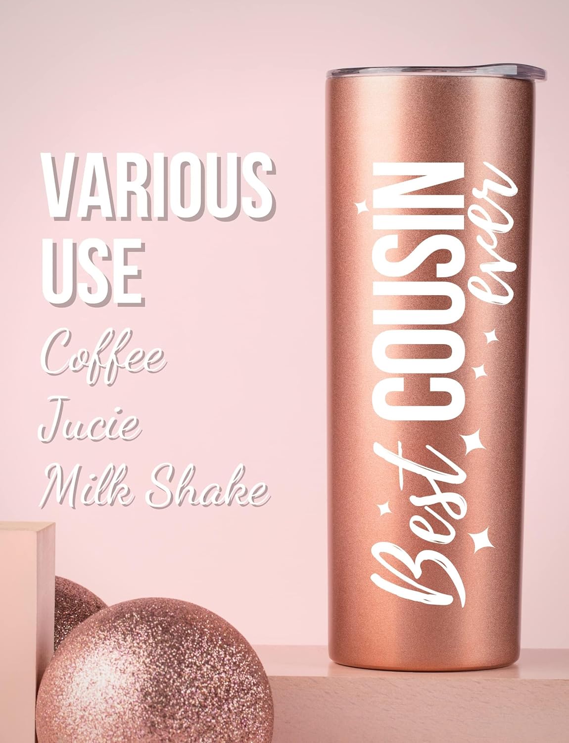 Onebttl Cousin Gifts for Women - 20oz Insulated Stainless Steel Tumbler with Lid for Cousin - Birthday or Christmas - Image 3