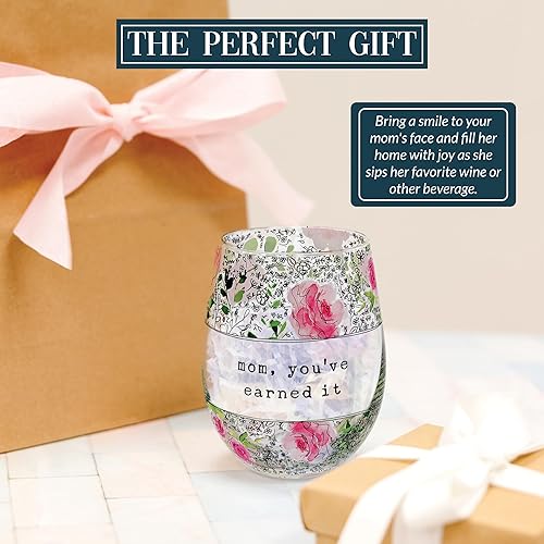 Miniatura 2 de Pavilion Gift Company - Vaso de vino sin tallo de 18 onzas para mamá, regalos para mamá de hija, hijo, niños, regalos del día de la madre para mamá,