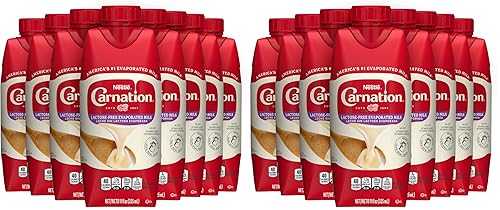 Nestlé Carnation - Leche evaporada sin lactosa, vitamina D añadida, leche de repisa, leche evaporada, (paquete de 16)