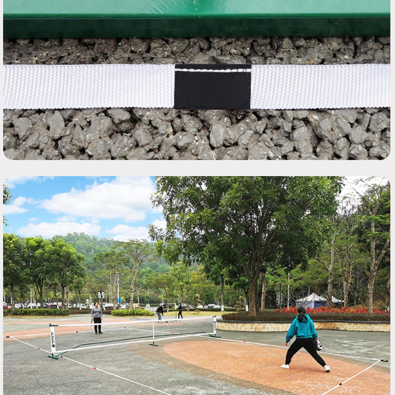 Pickleball Linien Für Außenplatz Klar Stabil Tragbar | Badminton Spielfeldmarkierungen Für Rasen Hof Park Spiele Outdoor Pickleball Platz Mehrsport Markierungsband Set Kein