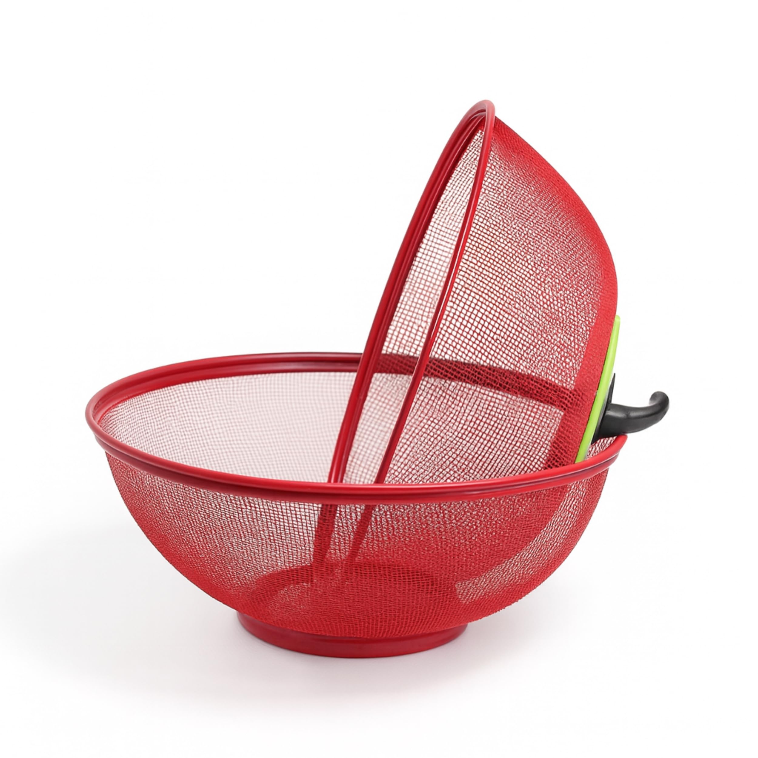Apple Shape Net Fruit Basket &Vegetable Basket with Net Cover Apple Shape Fruits Vegetables for Kitchen Large Protective Counter Top Produce Cover (RED)