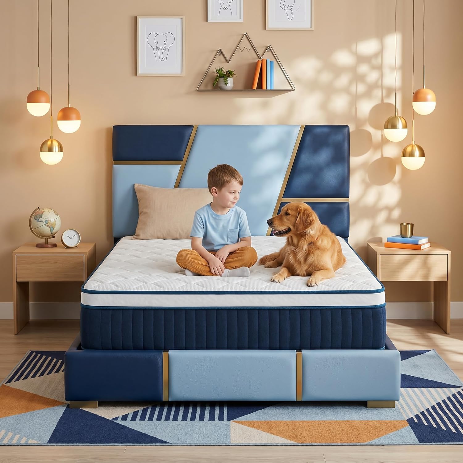 12Inch Twin Hybrid Memory Foam Mattress with Bamboo Charcoal Memory Foam, Odor Control, Pressure Relief, Cooling Breathable Cover, CertiPUR-US Certified, Bed-in-a-Box