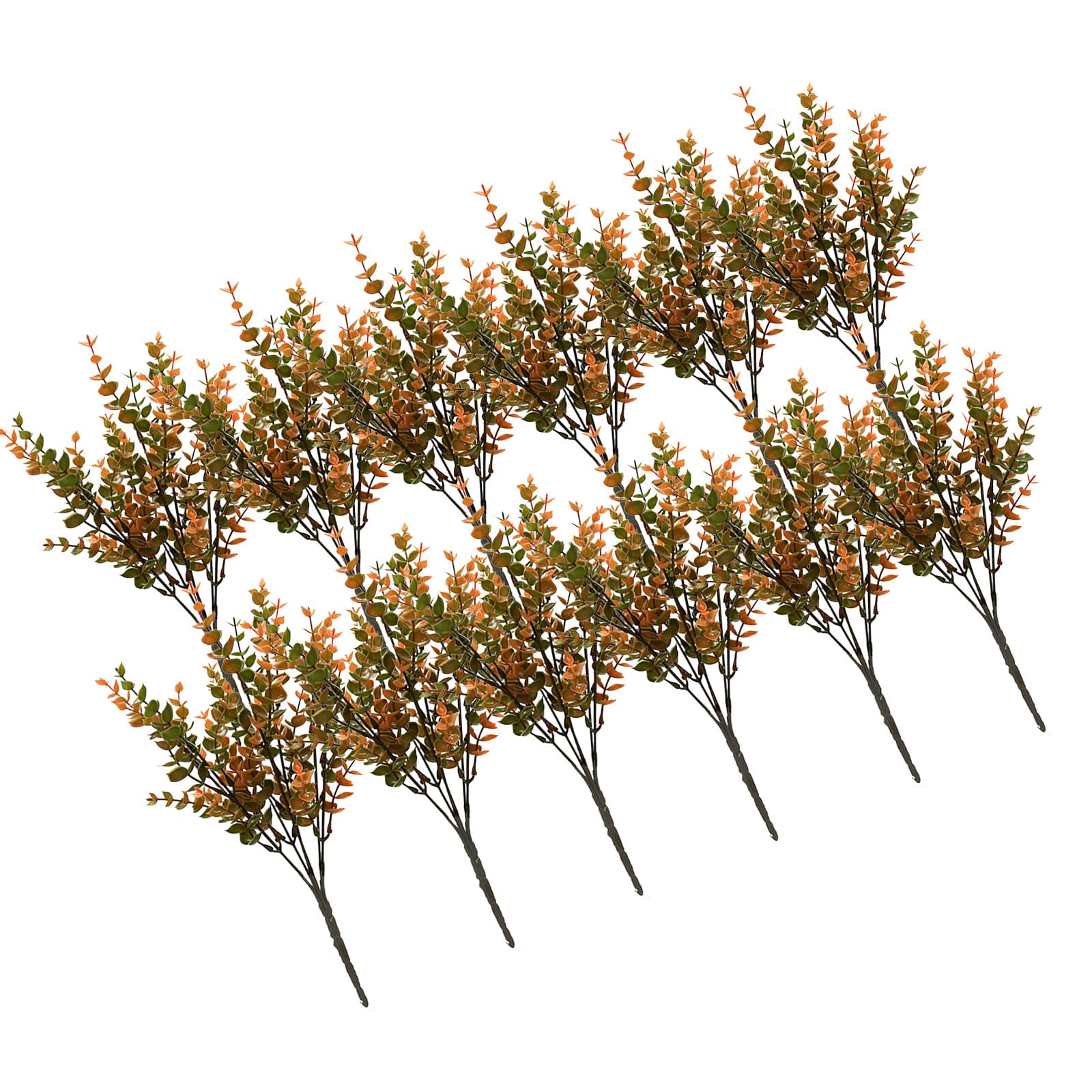 Carotoe Autumn Colors Of Euc 12Pieces Long Eucalyptuses Stems Artificial Florals Ornament Realistic Plant Foliages For Seasonal Home Embellishments Home Decoration