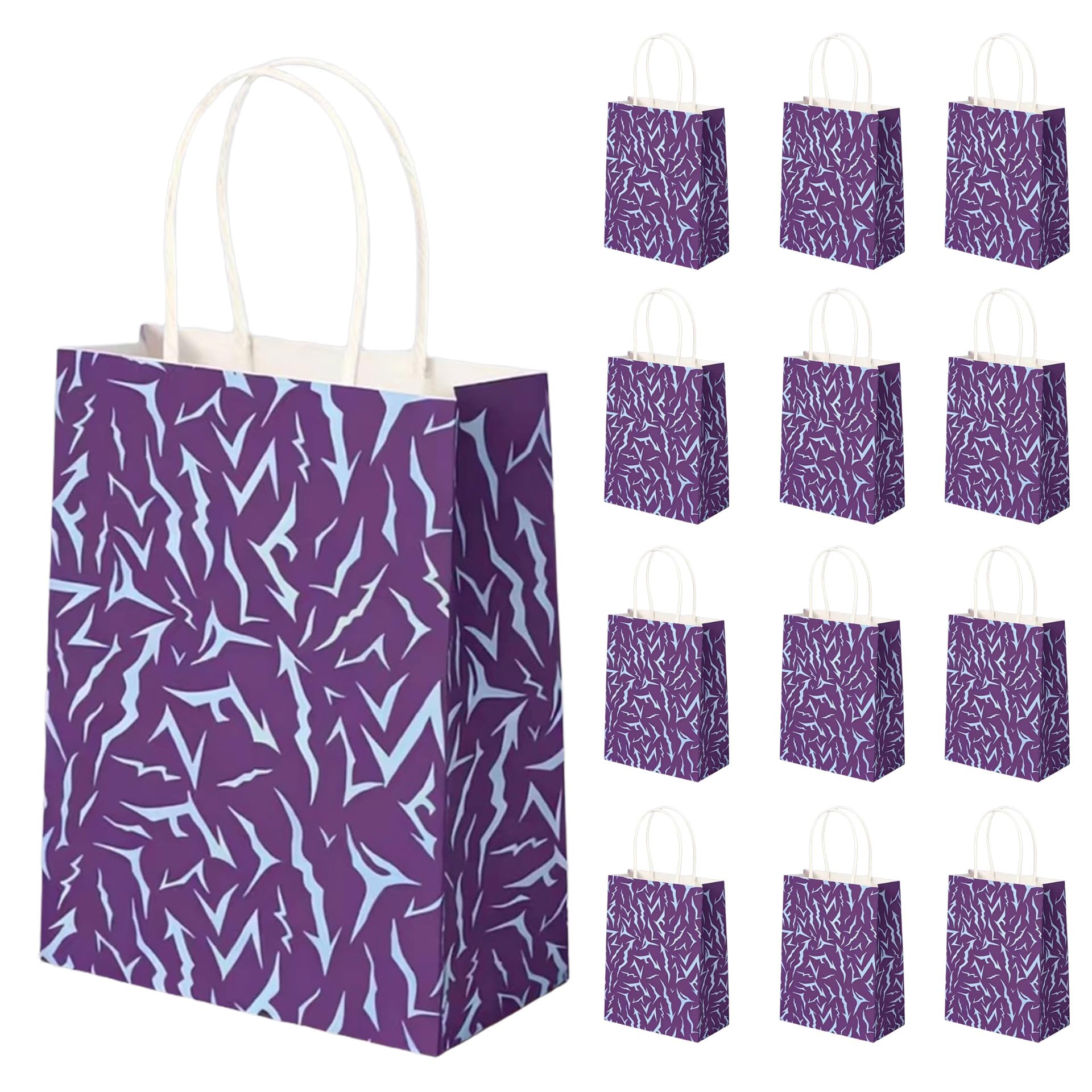 InteDesign 12PCS Kpop Party Bags Kpop Themed Birthday Candy Paper Bags with Handle Purple Energy Gift Bag for Kpop Party Gift Birthday Halloween (purple)