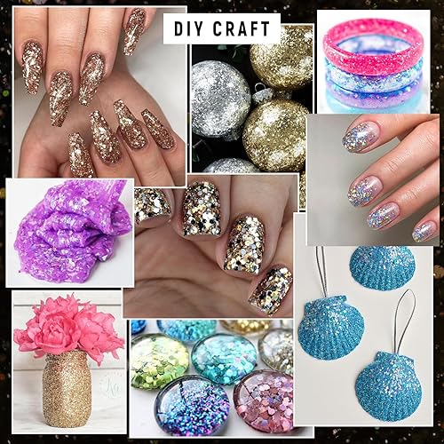 Miniatura 4 de Brillos corporales plateados con pegamento de secado rápido, lentejuelas holográficas brillantes para cara, cabello, maquillaje de ojos, arte de