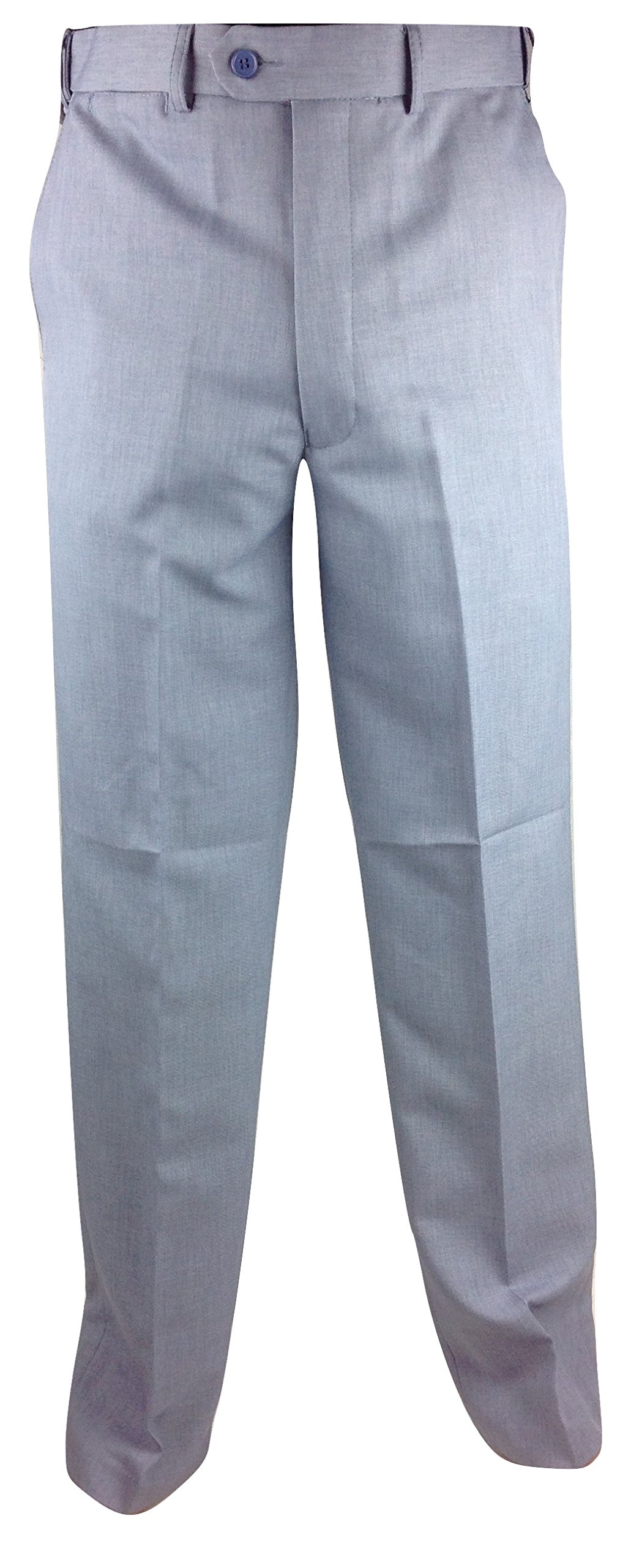 Carabou Men's Sky Plain Front Self Adjusting Waist Travel Trousers Waist 32 – 48 Leg 27 29 31 Comfort Expand A Band Travel Pant Bottom Formal Casual Navy Grey Sage Beige Brown Light Slacks