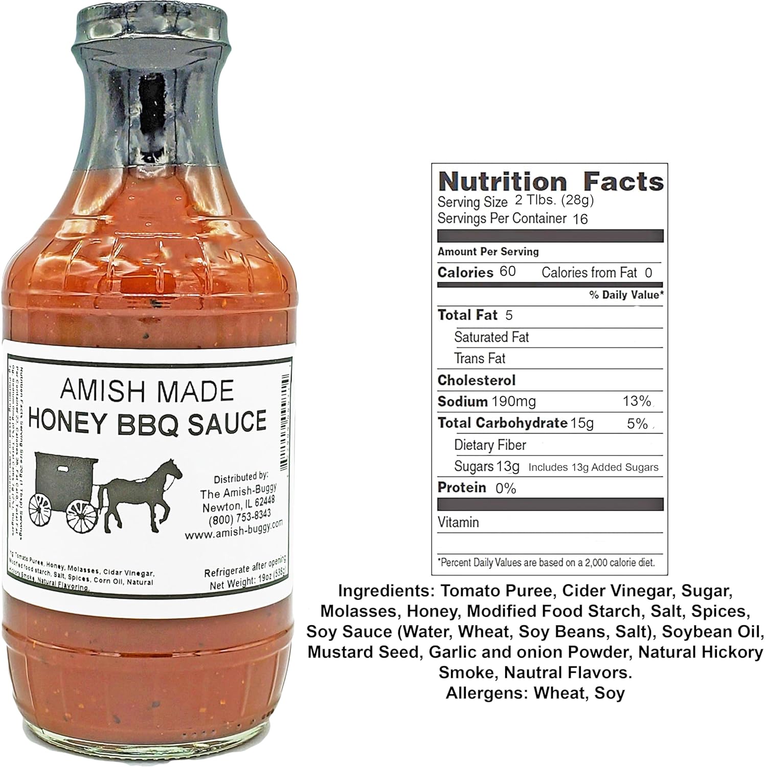 Amish Made BBQ Sauce (Honey (2 Jars))