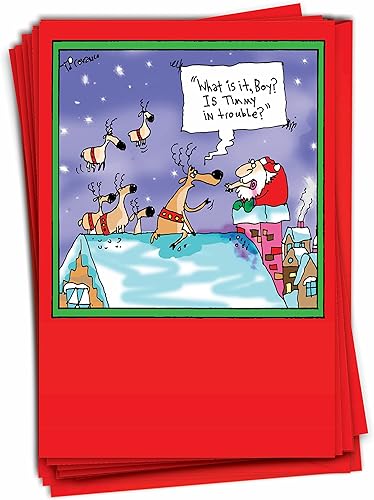 Miniatura 8 de NobleWorks Paquete de 12 tarjetas de felicitación de Navidad con sobres, caja de vacaciones humorística para hombres y mujeres (1 diseño, 12