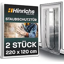 Hinrichs 2 x Dust Protection Doors with Zip   220 x 120 cm   Transparent