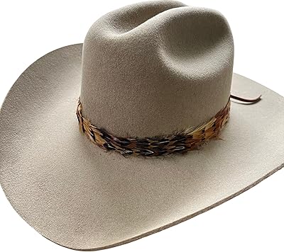 Western Feather Cowboy Hat Band for Men Women Natural Feather Rust