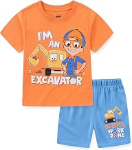 Blippi Boys Short Sleeve T-shirt and Short 2 Piece Set for Toddler 2T to Big Kids