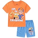 Blippi Boys Short Sleeve T-Shirt and Mesh Short Set for Toddler and Big Kids