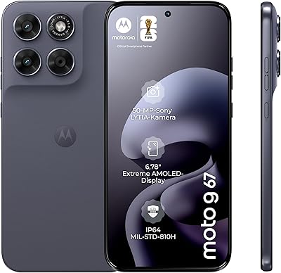 Motorola Moto g67 5G Smartphone (6,78“-Super-HD-Display mit Corning Gorilla Glas 7i, Sturz- und Kratzschutz, 50-MP-Kamera, 4/128 GB, 5100 mAh, Android 16) Pantone Arctic Seal
