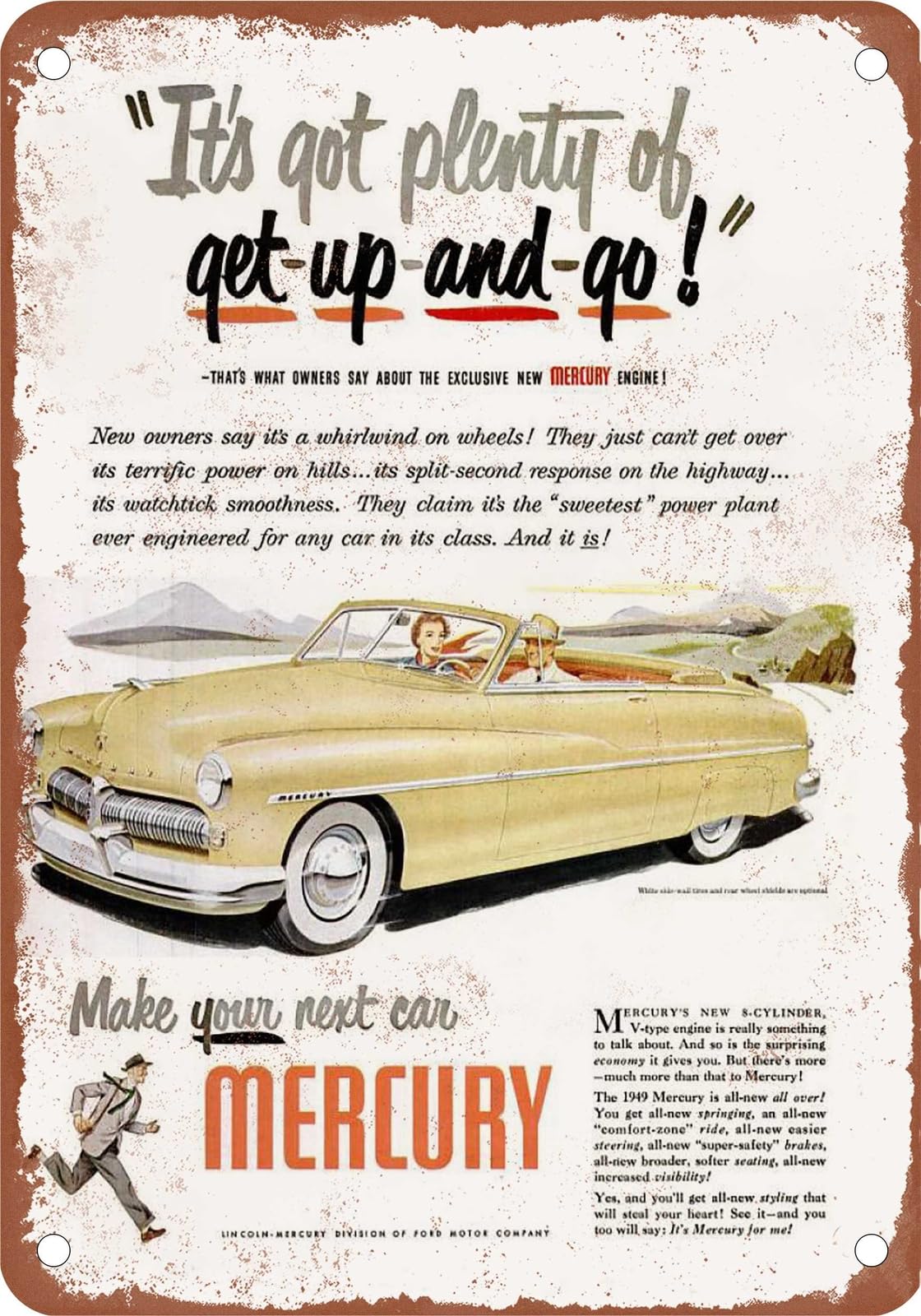 Miaomansenstore Metal Sign - 1949 Mercury Vintage Ad 12 - Old Retro Rusty Look Home Decor