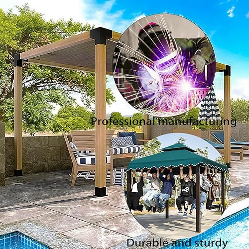 Miniatura 5 de Soportes para pérgola de 4 x 4, kit de herrajes para pérgola Woodworks (4 unidades), soporte de esquina de ángulo recto negro de 3 vías para cenador
