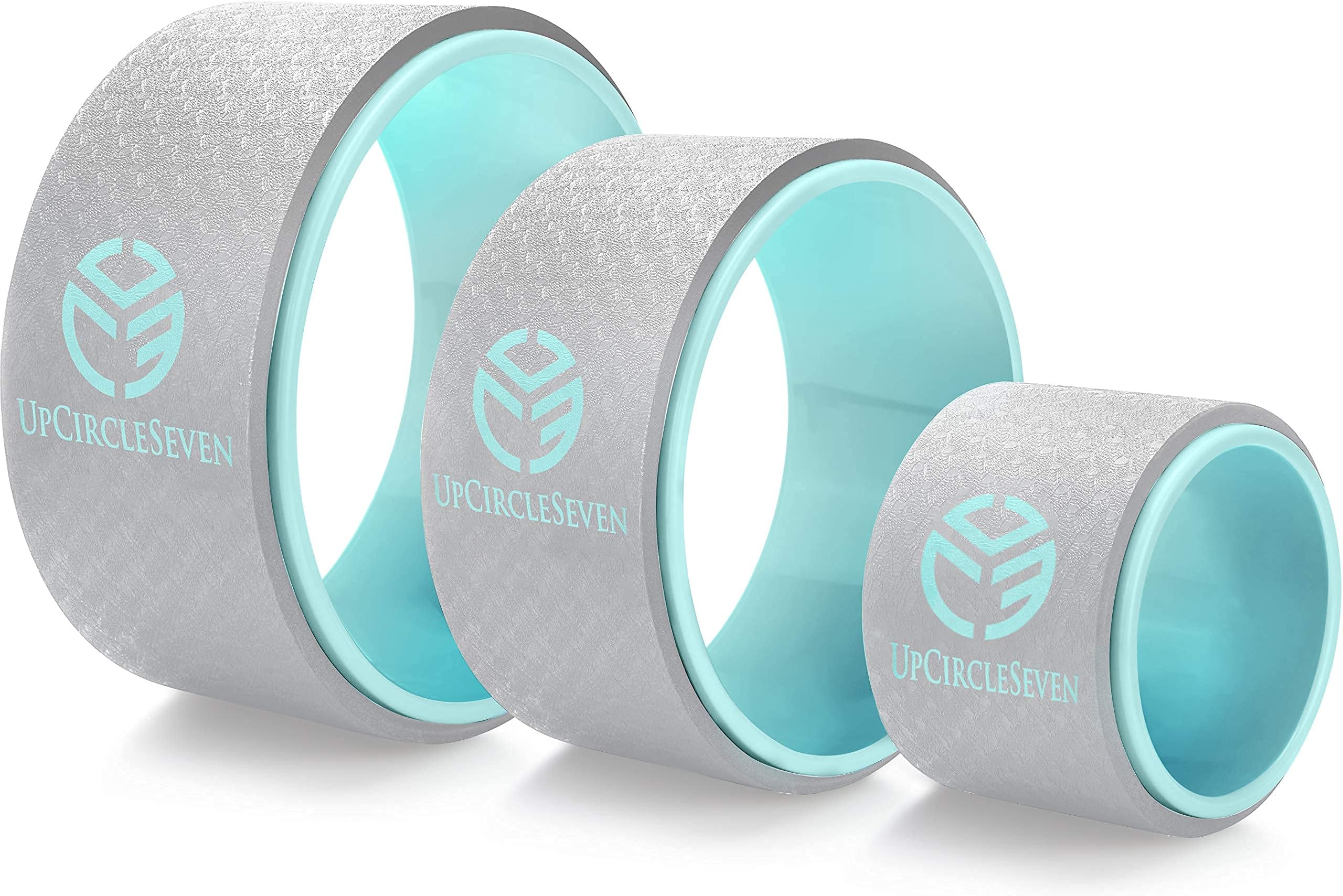 UpCircleSeven Yoga Wheel Set - Strongest & Most Comfortable Yoga Prop Wheel, 3 Pack for Back Pain and Stretching (12, 10, 6 inch)