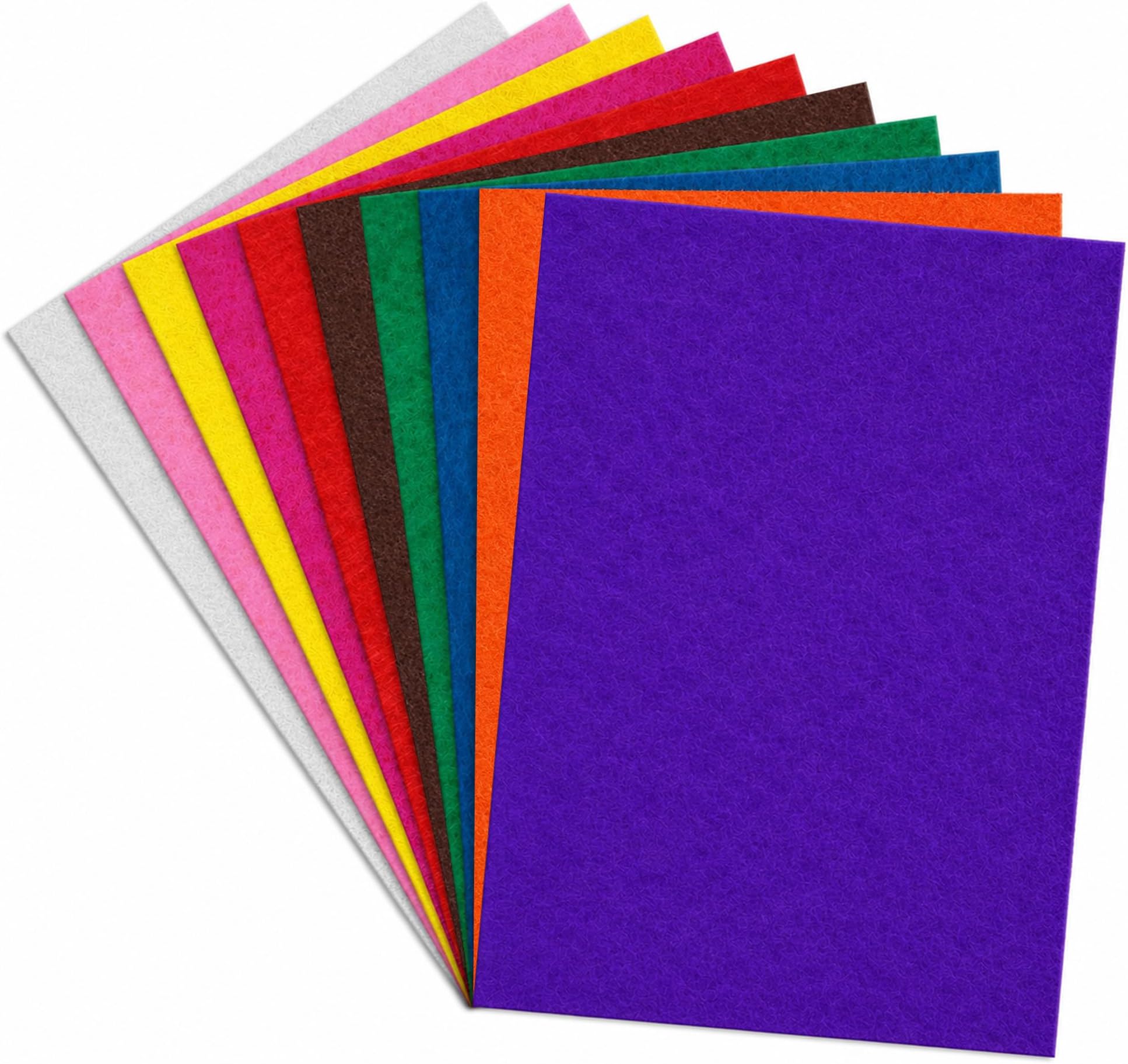 Lakeer A4 Felt Sheets โ 1mm Thick, Multicolour Stiff Fabric, Pack of 10 Sheets, for DIY Crafts, Sewing, Scrapbooking, School Projects.