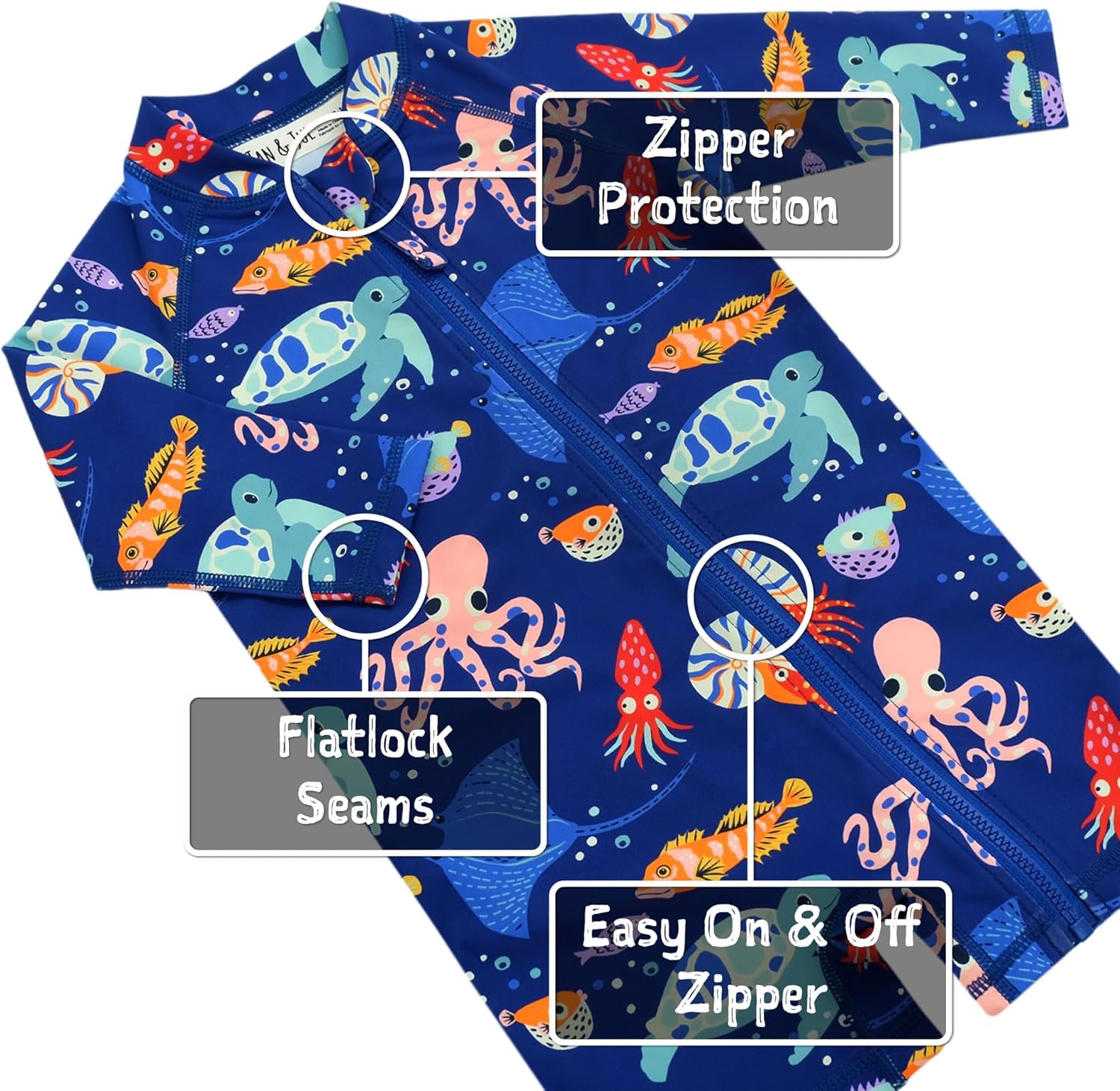 JAN & JUL Long Sleeve 1-pc UV Jumpsuit Rash Guard (Baby, Toddler)
