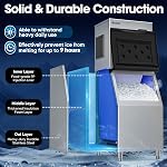Coolski Commercial Ice Machine 190 kg/Day(420LBS/24H), 22”W Industrial Ice Maker with Large Storage Bin, Fast Ice Making, Upgraded Water Filters, DOE & ETL Certified, Ideal for Restaurants/Bars/Hotels