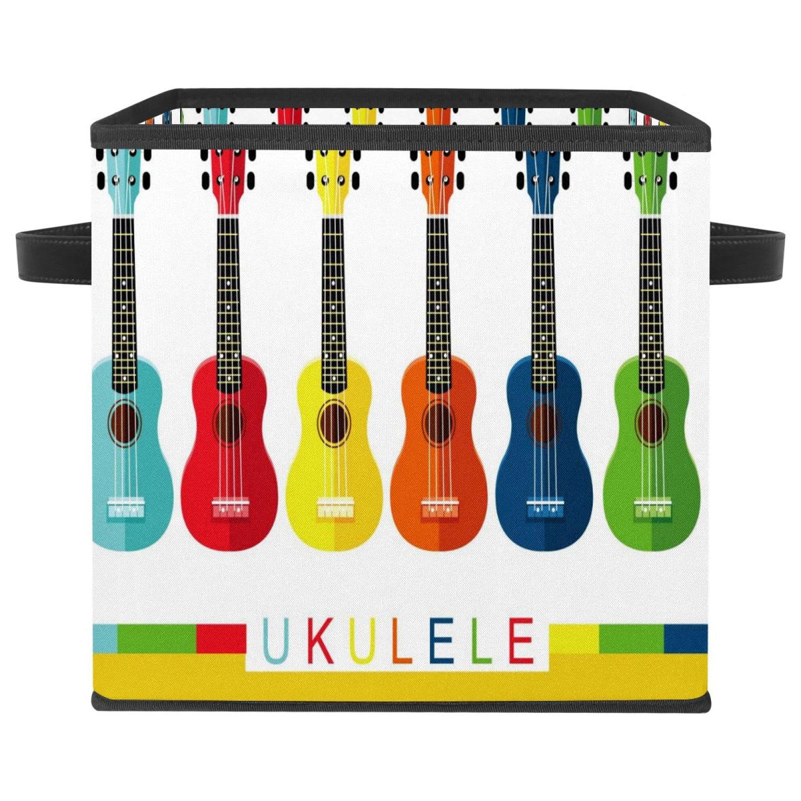Boîte de rangement pliable motif ukulélé pour placard et chambre enfant
