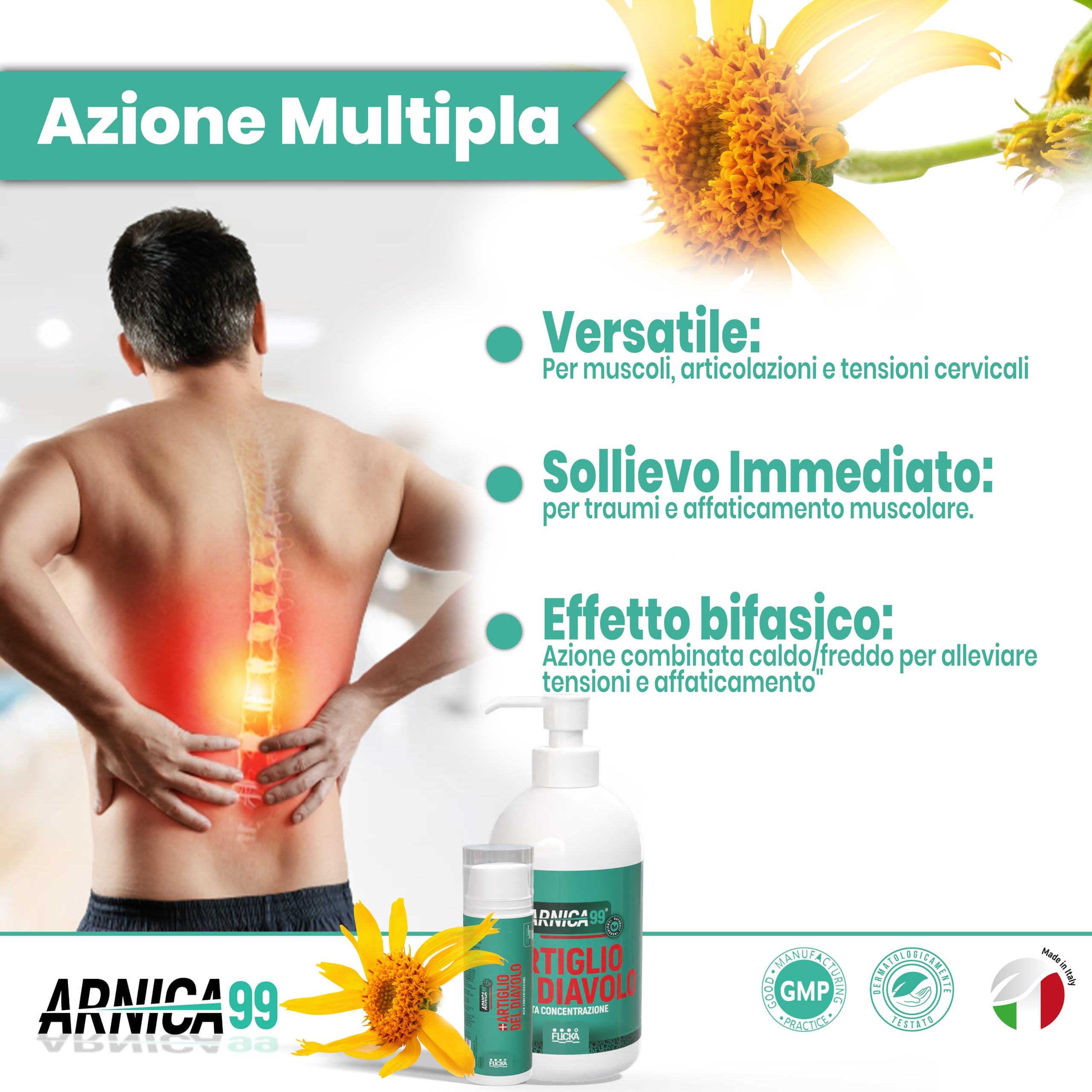 CREMA ARNICA e ARTIGLIO DEL DIAVOLO Gel Forte Arnica per Cavalli uso umano, crema riscaldante muscoli sportiva pomata forte Azione rapida 100% Naturale Italiana