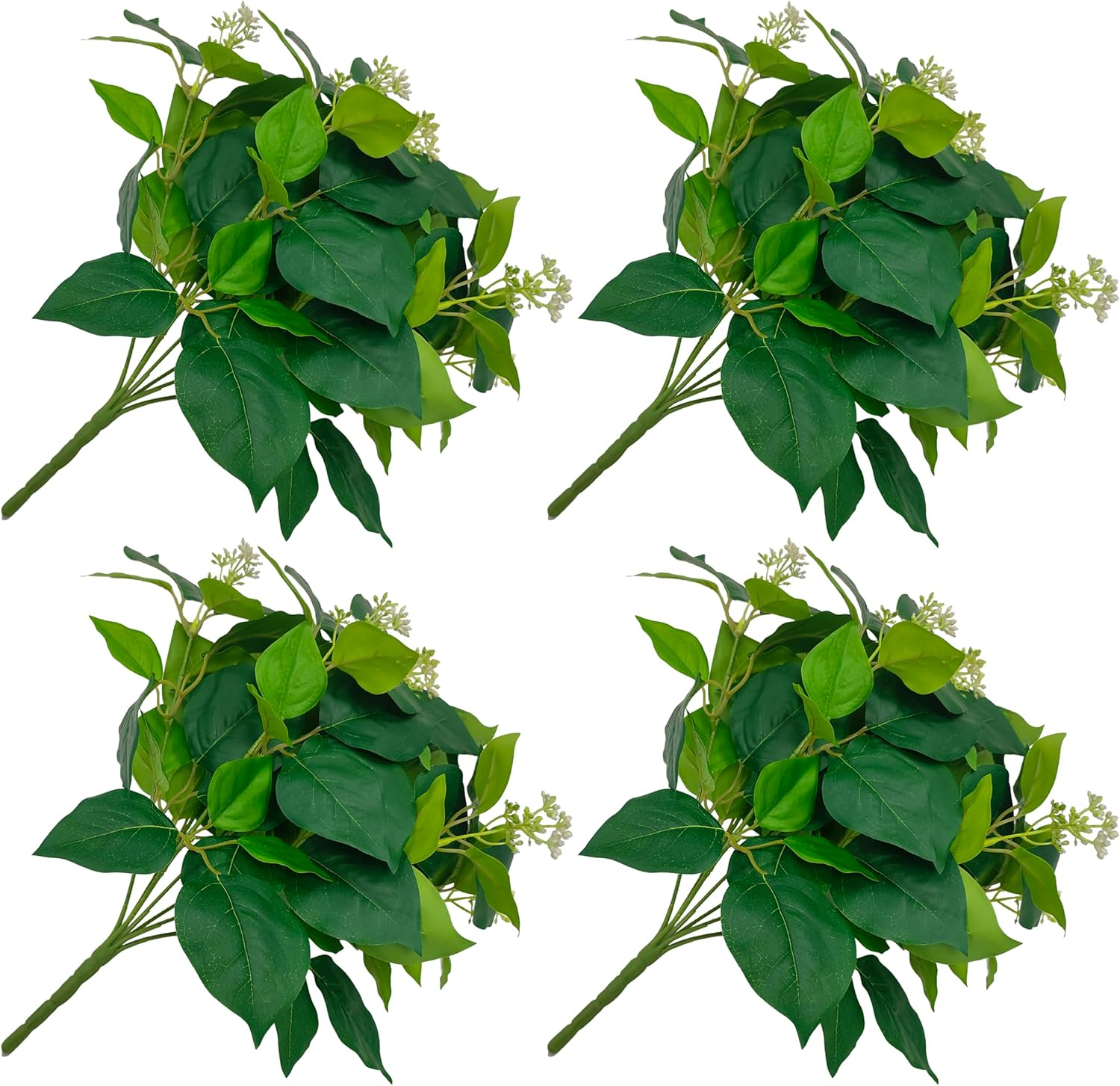 4Pcs High End Artificial Faux Greenery for Vase, 14''Real Touch Greenery Stems Arrangement for Office Home Decor Wedding Table Centerpiece,Bougainvillea Plant that Has Not Bloomed Yet
