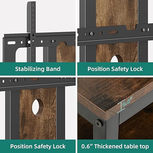 Miniatura 6 de YITAHOME Soporte de TV LED con soporte y toma de corriente, soporte de TV para televisores de 324555606570 pulgadas con montaje de altura ajustable,