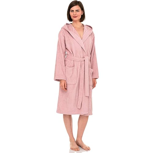 TowelSelections Womens Robe, Premium Cotton Hooded Bathrobe for Women, Soft Terry Cloth Robes for Women XS-3X