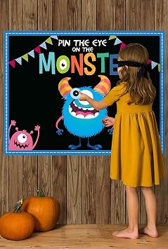 Halloween Party Games for Kids, Pin the Eye on the Monster Game