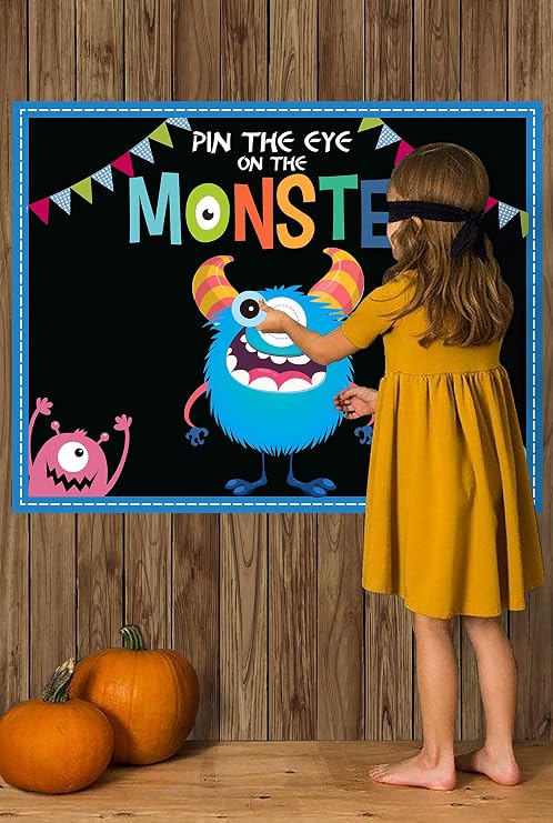 Halloween Party Games for Kids, Pin the Eye on the Monster Game