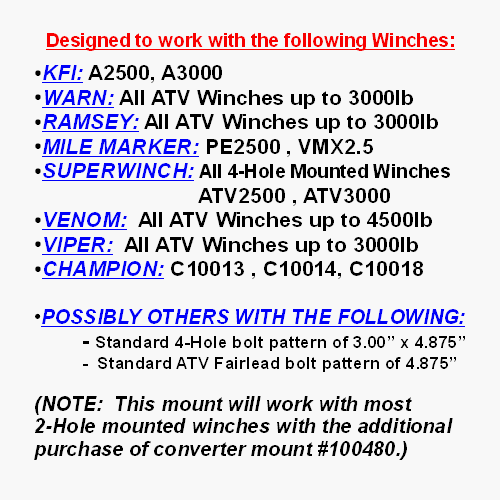 Kfi Products 100660 Winch Mount For Polaris Rzr #TOP1