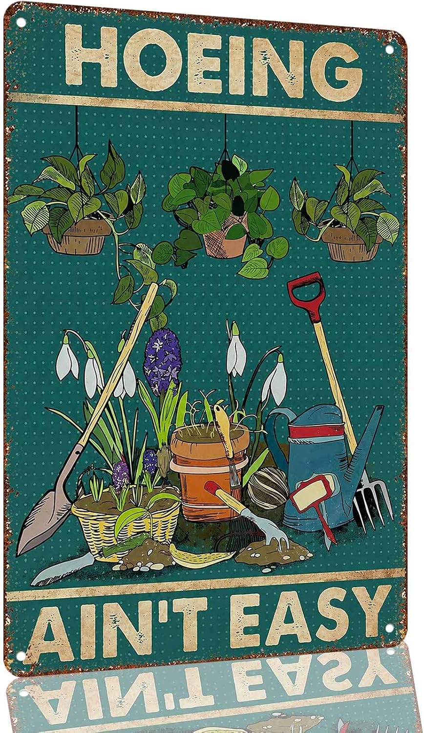 Funny Gardening Pun Aluminum Metal Sign 8 x 12 Inch