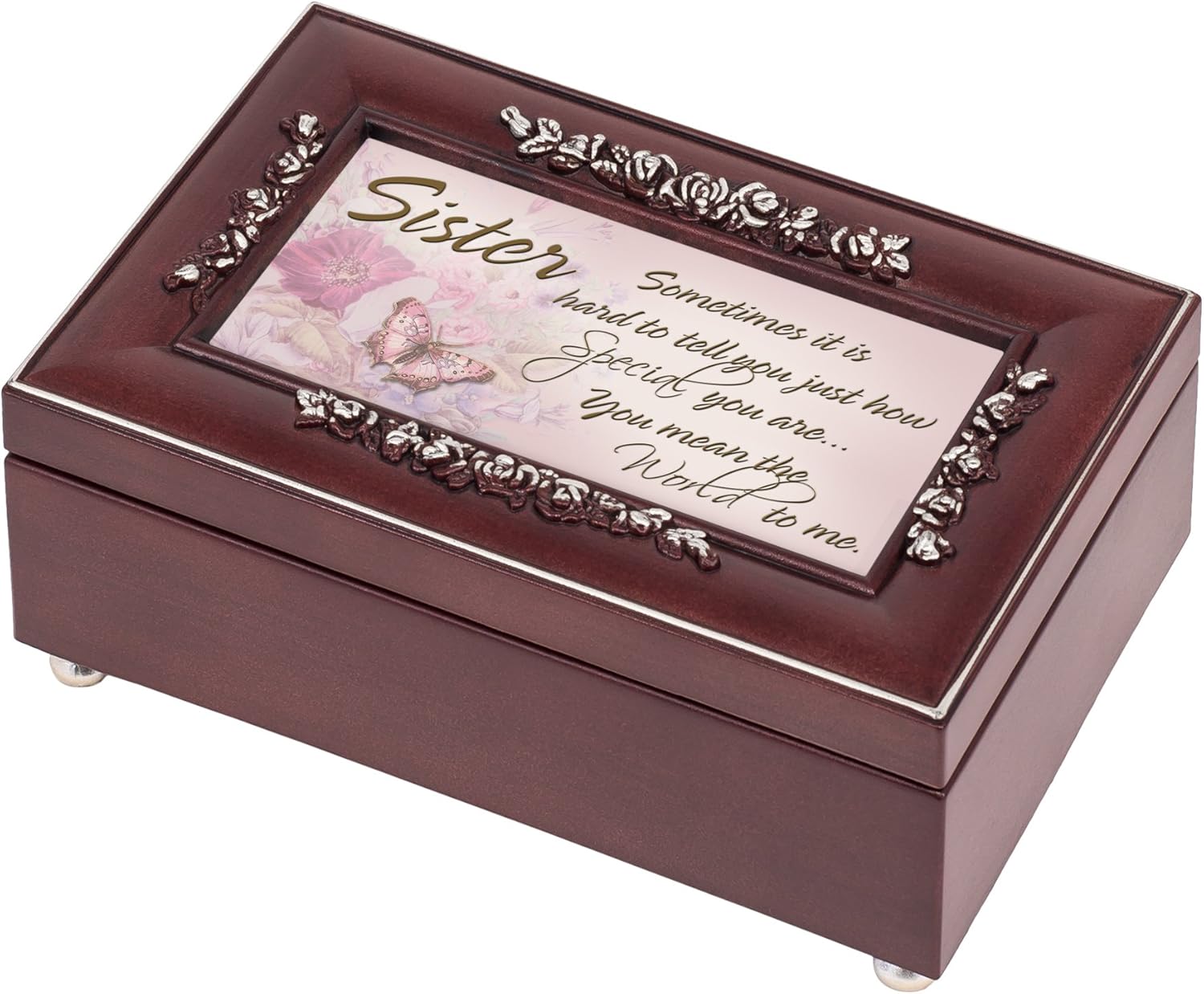 Cottage Garden Sister How Special You are Rosewood Jewelry Music Box Plays You are My Sunshine