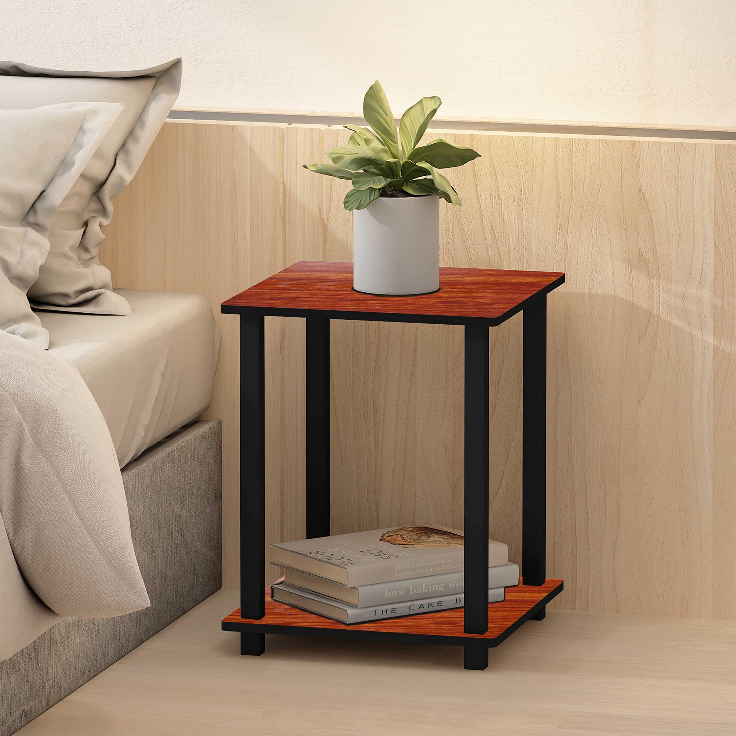 Wooden Multipurpose Turn-n-Tube Engineered Wood End Table Beside Sofa Side Table Corner Night Stand for Hallway Living Room Bed Room Home Office