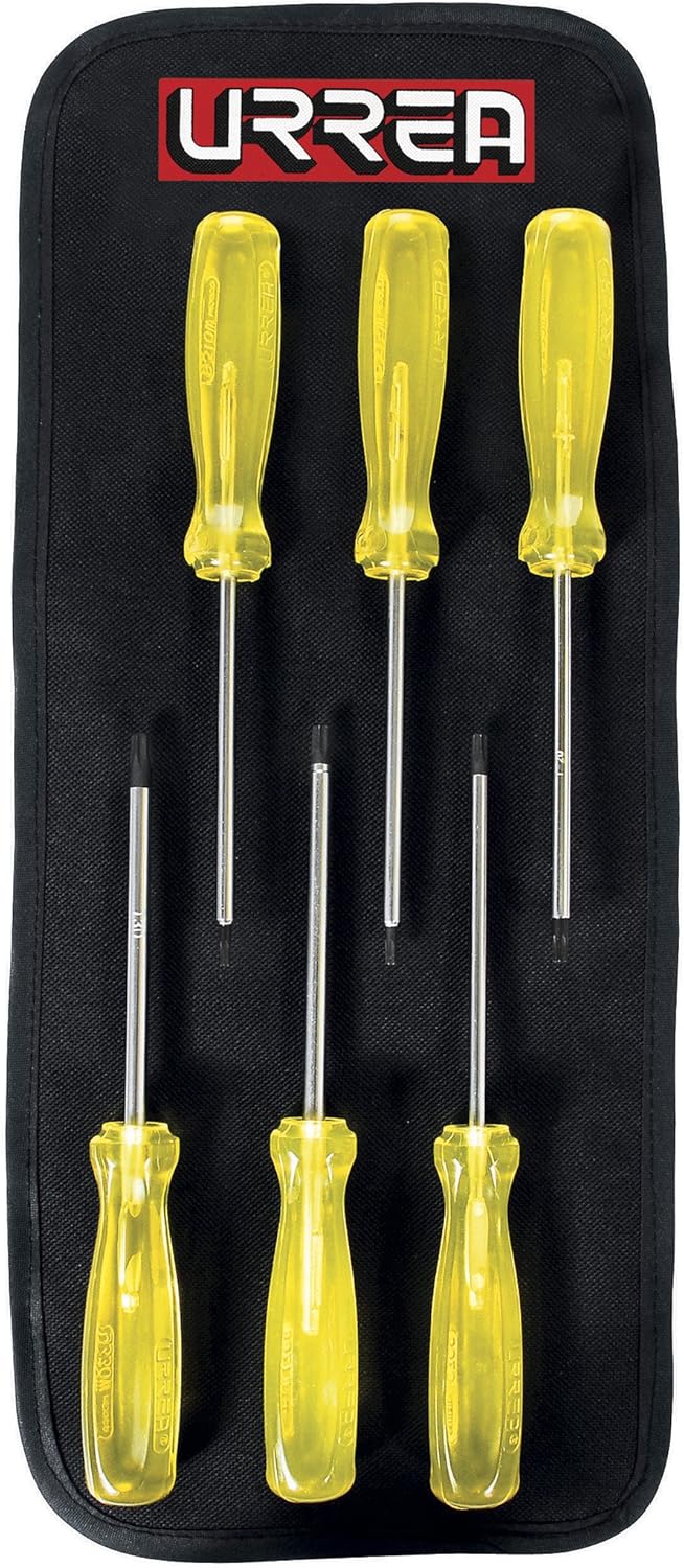 Urrea 93W Amber Handle Torx Tip Screwdriver, 6-Piece