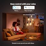 Philips Hue White 7W Equivalent 40W Filament G25 Base E26 LED Smart Bulb, Dimmable, Bluetooth & Zigbee compatible, voice activated with Alexa
