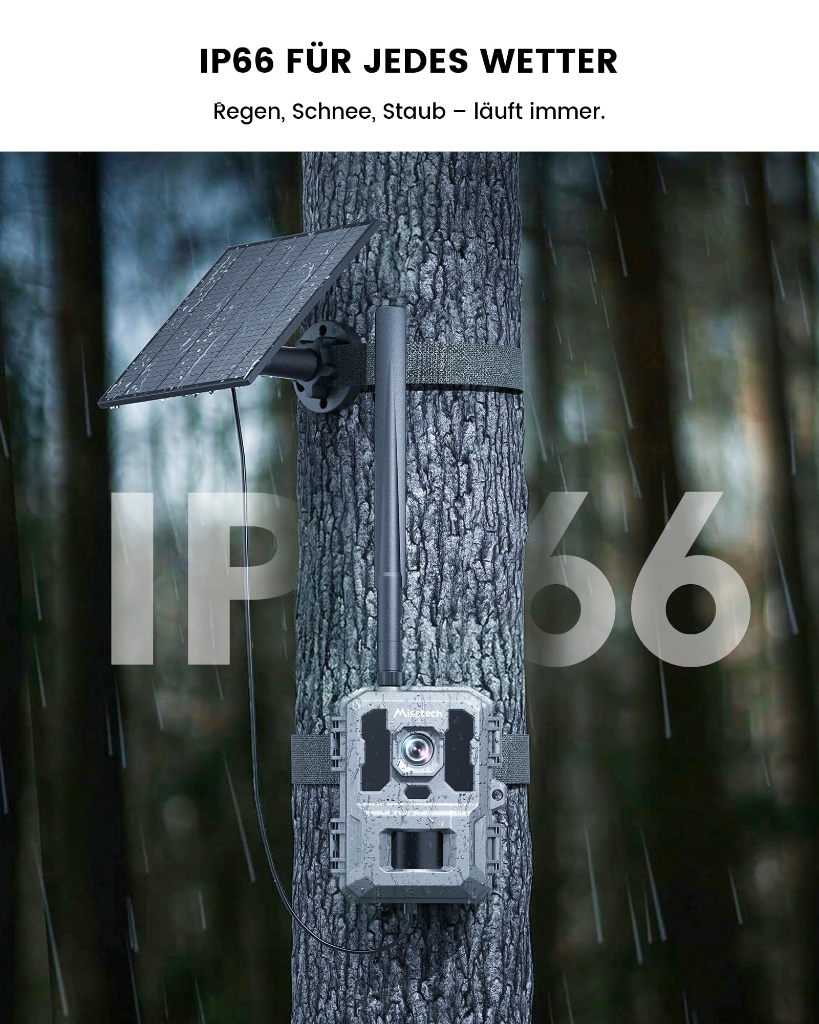 Misstech 4G LTE Wildkamera mit SIM Karte – 2K unsichtbare 940nm Nachtsicht