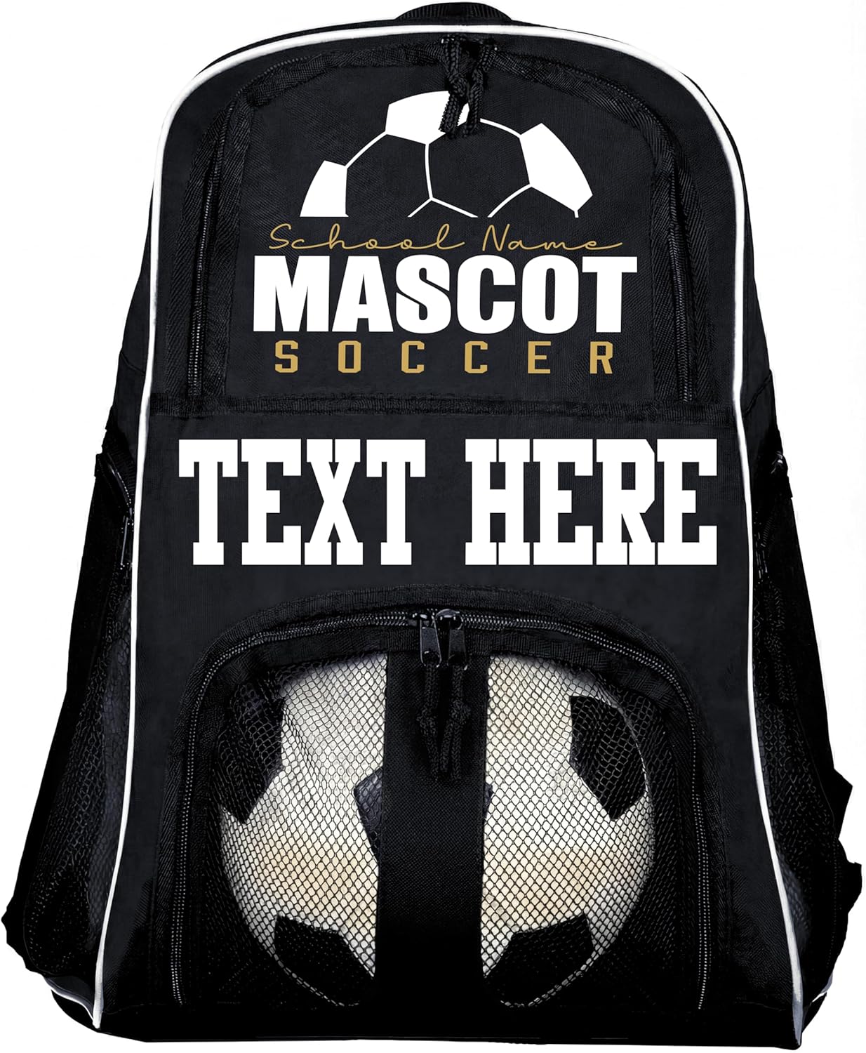Personalized Soccer Backpack with Ball Holder – Custom Name Team Soccer Bag for Youth & Teen Players, Practice & Games