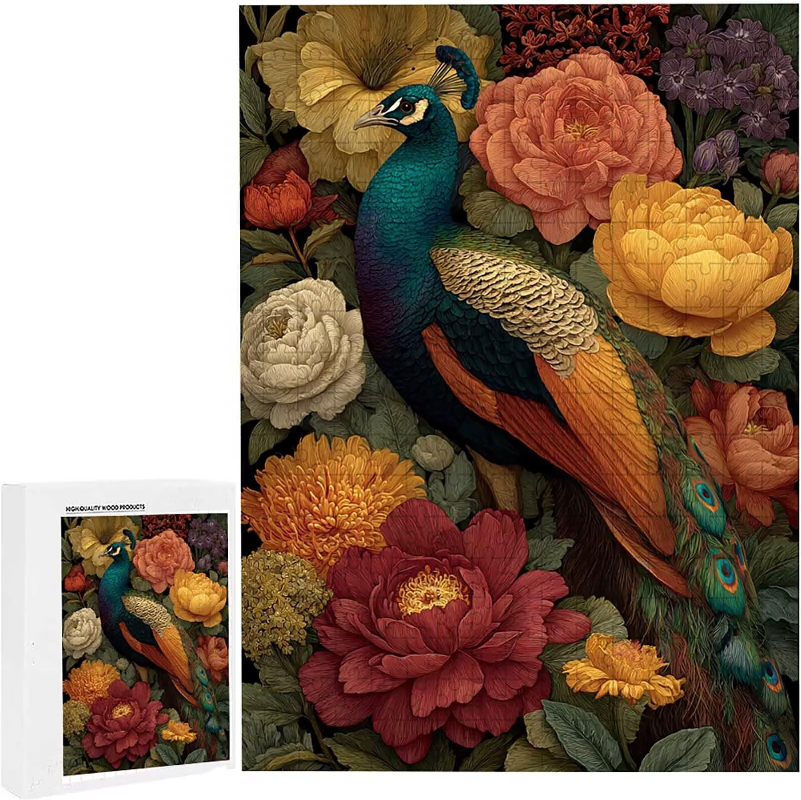 1500 Pezzi di Puzzle, Fiore Donna 1500 Pezzi di Puzzle per Adulti, Regalo Anniversario, Regalo Natale, Decorazione Casa, Prevenzione Degenerazione Cerebrale Negli Anziani 87x57cm PjY7564 4-P