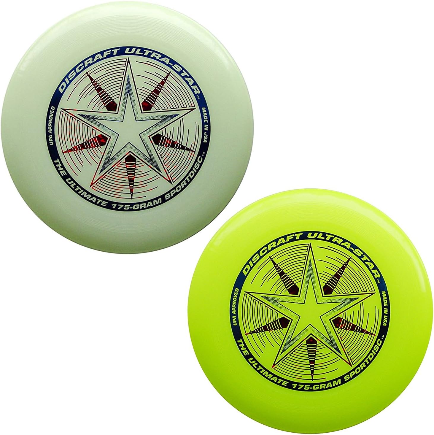 Discraft 175 gram Ultra Star Sport Disc - 2 Pack (Yellow & Glow)